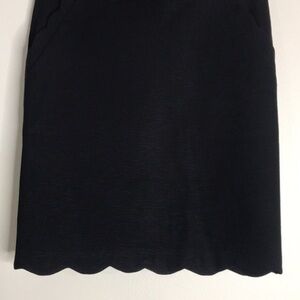 Skies Are Blue Black Mini Skirt with Scalloped Hem